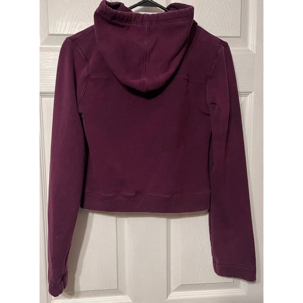 OP Ocean Pacific Womens Plum Purple Double Breasted Hoodie Fleece Jacket‎ Size M